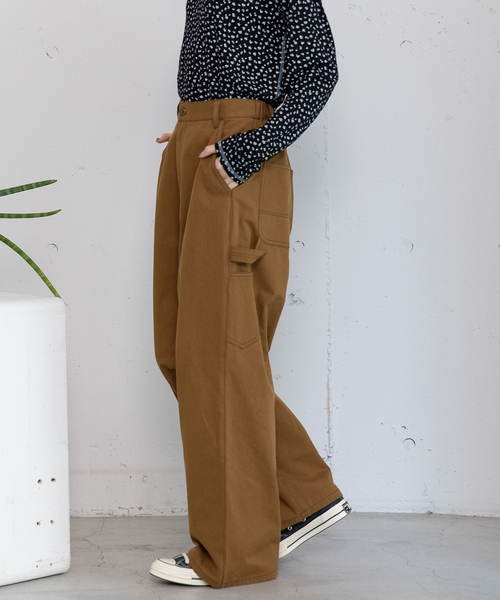 POU DOU DOU（プードゥドゥ）の「ペインターパンツ（その他パンツ・レディース・ネイビー/インディゴブルー/ダークブラウン・M）」の2枚目の写真