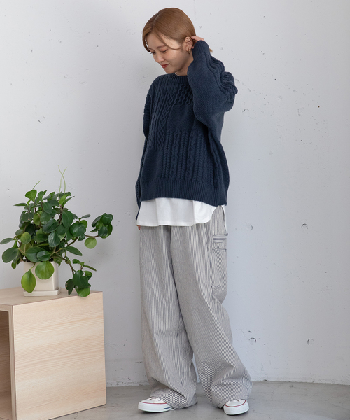 POU DOU DOU（プードゥドゥ）の「ペインターパンツ（その他パンツ・レディース・ネイビー/インディゴブルー/ダークブラウン・M）」の15枚目の写真