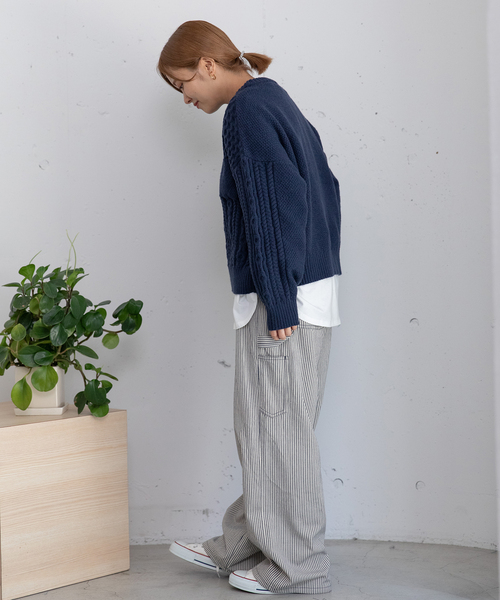 POU DOU DOU（プードゥドゥ）の「ペインターパンツ（その他パンツ・レディース・ネイビー/インディゴブルー/ダークブラウン・M）」の16枚目の写真