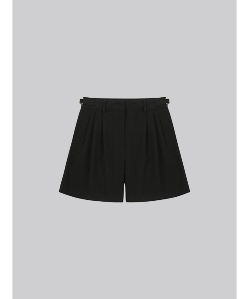 FRIVER07(フリバー07)の「Double buckle cotton shorts_Black(その他パンツ・レディース・ブラック・SMALL/MEDIUM)」の2枚目の写真