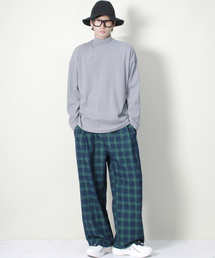 DEMARC（ドゥマーク）の「チェックワイドツーピンタックデニムパンツネイビー（デニムパンツ）」
