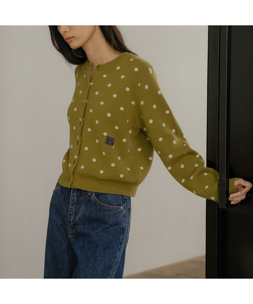 Polka dot pattern cardigan [FRFA02CD07]_3color