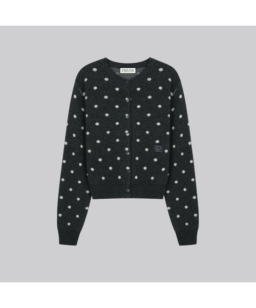 FRIVER07（フリバー07）の「Polka dot pattern cardigan [FRFA02CD07]_3color（カーディガン/ボレロ・レディース・オリーブ/ライトグレー/チャコール・FREE）」の3枚目の写真