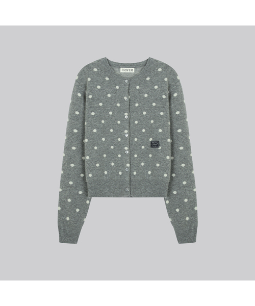 FRIVER07（フリバー07）の「Polka dot pattern cardigan [FRFA02CD07]_3color（カーディガン/ボレロ・レディース・オリーブ/ライトグレー/チャコール・FREE）」の2枚目の写真