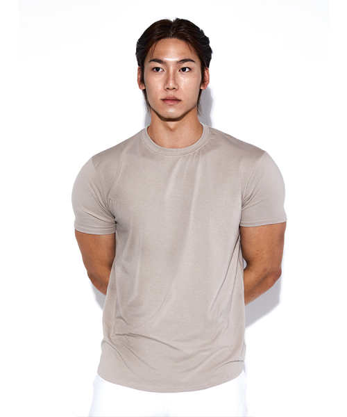 RVD(アールブイディー)の「無地モーダルマッスルフィット半袖Tシャツ(ベージュ)(Tシャツ/カットソー・メンズ・その他・LARGE/X-LARGE/2XL)」の2枚目の写真