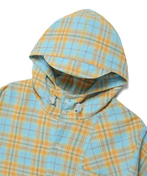 Cavish(カビシ)の「CHECK SHIRT HOODIE BLUE(CV2ESUW320A)(シャツ/ブラウス・レディース・ブルー・MEDIUM/LARGE)」の3枚目の写真
