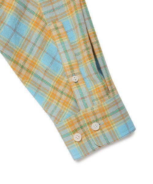 Cavish(カビシ)の「CHECK SHIRT HOODIE BLUE(CV2ESUW320A)(シャツ/ブラウス・レディース・ブルー・MEDIUM/LARGE)」の7枚目の写真