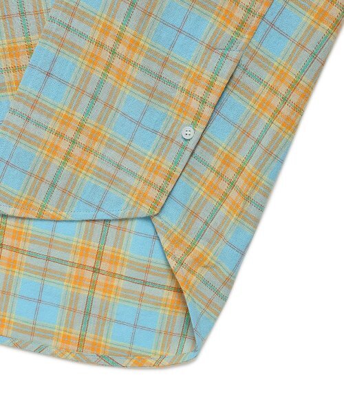 Cavish(カビシ)の「CHECK SHIRT HOODIE BLUE(CV2ESUW320A)(シャツ/ブラウス・レディース・ブルー・MEDIUM/LARGE)」の8枚目の写真