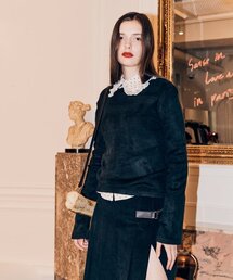 SILN（シルン）の「Angora pullover knit (BLACK)（ニット/セーター）」