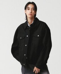 WMC（ダブリューエムシー）の「カーブドデニムトラッカージャケット_BLACK（デニムジャケット）」