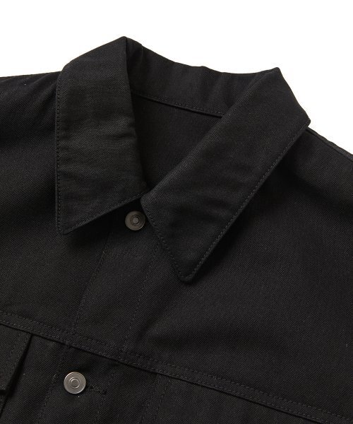 WMC（ダブリューエムシー）の「カーブドデニムトラッカージャケット_BLACK（デニムジャケット・メンズ・ブラック・LARGE/X-LARGE）」の4枚目の写真