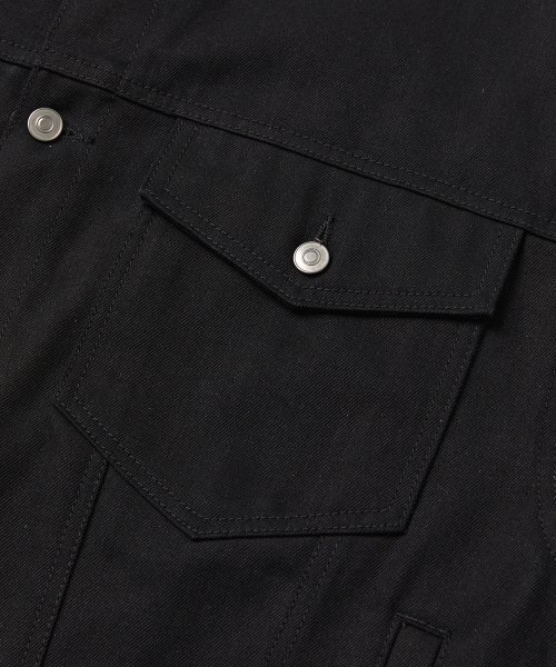 WMC（ダブリューエムシー）の「カーブドデニムトラッカージャケット_BLACK（デニムジャケット・メンズ・ブラック・LARGE/X-LARGE）」の5枚目の写真