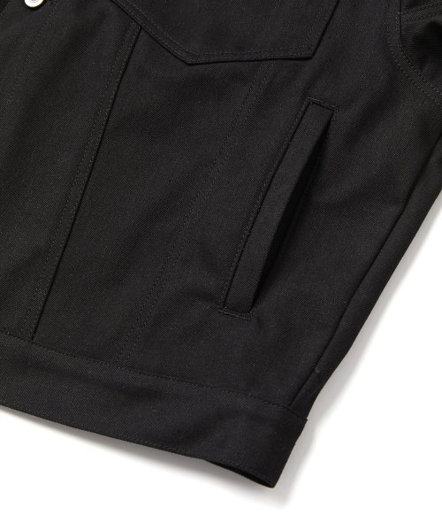 WMC（ダブリューエムシー）の「カーブドデニムトラッカージャケット_BLACK（デニムジャケット・メンズ・ブラック・LARGE/X-LARGE）」の6枚目の写真