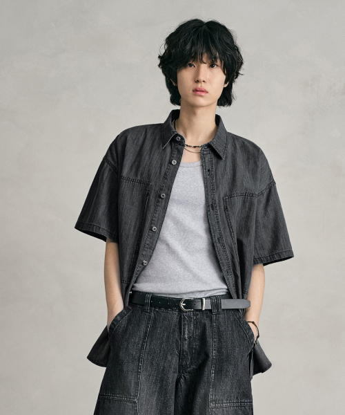 DECET(デケト)の「デニムカーペンターショートシャツ DCSH011ブラック(シャツ/ブラウス・メンズ・その他・SMALL/MEDIUM/LARGE)」の3枚目の写真