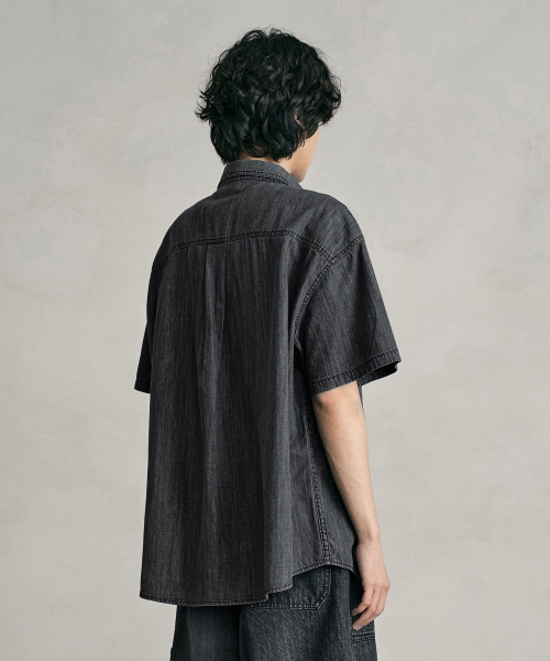 DECET(デケト)の「デニムカーペンターショートシャツ DCSH011ブラック(シャツ/ブラウス・メンズ・その他・SMALL/MEDIUM/LARGE)」の6枚目の写真