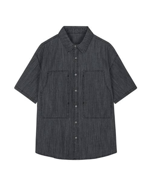 DECET(デケト)の「デニムカーペンターショートシャツ DCSH011ブラック(シャツ/ブラウス・メンズ・その他・SMALL/MEDIUM/LARGE)」の8枚目の写真