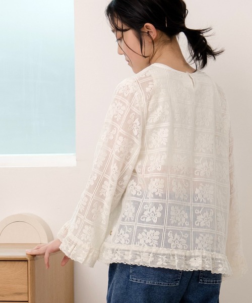 MAKE YOUR DAY（メイクユアデイ）の「ママとおそろいレースブラウス■150.160cm（シャツ/ブラウス・キッズ・ブラック/アイボリー・150/160）」の6枚目の写真