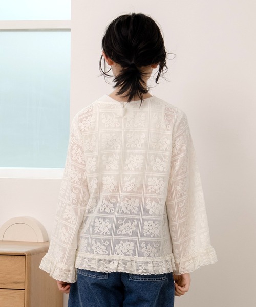 MAKE YOUR DAY（メイクユアデイ）の「ママとおそろいレースブラウス■150.160cm（シャツ/ブラウス・キッズ・ブラック/アイボリー・150/160）」の7枚目の写真