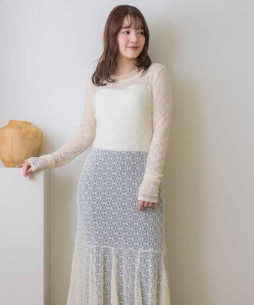 RETRO GIRL(レトロガール)の「レースレイヤードロングOP(ワンピース・レディース・ブラック/ナチュラル・FREE)」の19枚目の写真