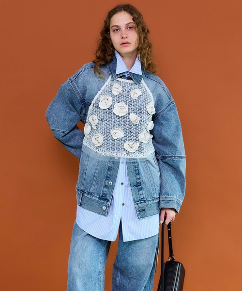 MAISON SPECIAL(メゾンスペシャル)の「2WAY Over Denim Jacket/2WAYオーバーデニムジャケット(デニムジャケット・レディース・ピンク/ブルー・FREE)」の8枚目の写真