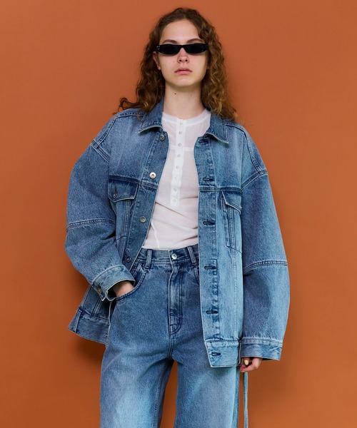 maison special レングスデニムジャケット SALE】Oversize Colored Denim Jacket