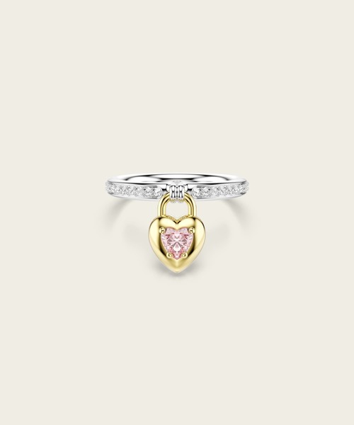 SWAROVSKI(スワロフスキー)の「【公式】【スワロフスキー】Idyllia モチーフのあるリング, ミックスカット, ハート, ミックスメタル仕上げ(リング・レディース・ピンク・50)」の1枚目の写真