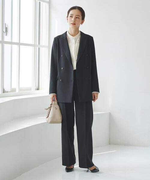 URBAN RESEARCH（アーバンリサーチ）の「カットジャガードバンドカラーシャツ（シャツ/ブラウス・レディース・オフホワイト/ブラック・FREE）」の8枚目の写真