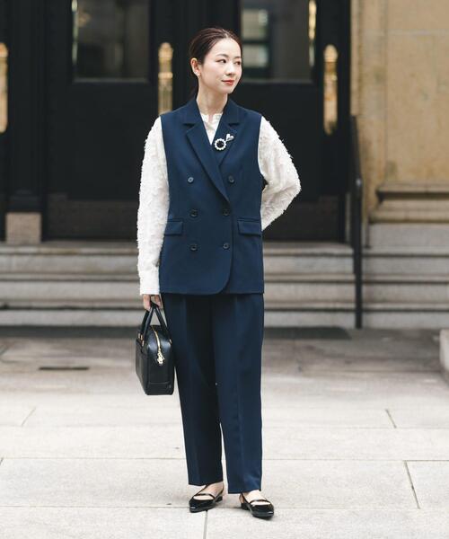 URBAN RESEARCH（アーバンリサーチ）の「カットジャガードバンドカラーシャツ（シャツ/ブラウス・レディース・オフホワイト/ブラック・FREE）」の9枚目の写真