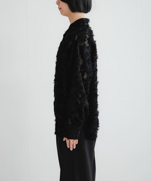 URBAN RESEARCH（アーバンリサーチ）の「カットジャガードバンドカラーシャツ（シャツ/ブラウス・レディース・オフホワイト/ブラック・FREE）」の20枚目の写真