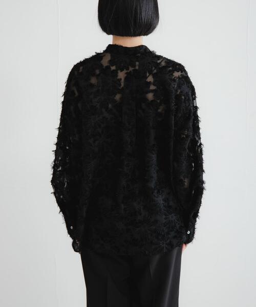 URBAN RESEARCH（アーバンリサーチ）の「カットジャガードバンドカラーシャツ（シャツ/ブラウス・レディース・オフホワイト/ブラック・FREE）」の21枚目の写真