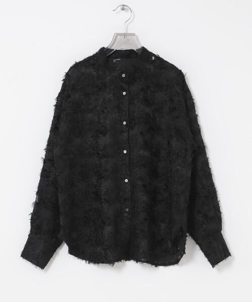 URBAN RESEARCH（アーバンリサーチ）の「カットジャガードバンドカラーシャツ（シャツ/ブラウス・レディース・オフホワイト/ブラック・FREE）」の22枚目の写真