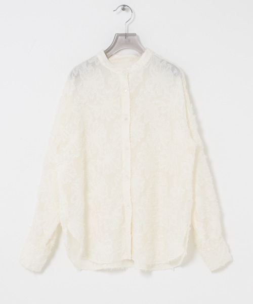 URBAN RESEARCH（アーバンリサーチ）の「カットジャガードバンドカラーシャツ（シャツ/ブラウス・レディース・オフホワイト/ブラック・FREE）」の22枚目の写真