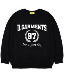 [起毛]97月桂樹オーバーサイズスウェットTシャツブラック