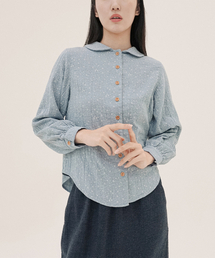CHIQUITA（チキータ）の「Flower Double Cotton Round Shirt Soft Blue 250811SB（シャツ/ブラウス）」