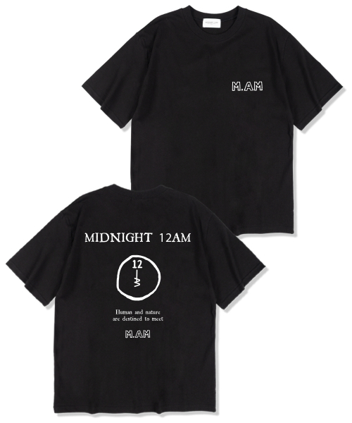 MIDNIGHT12AM(ミッドナイト12エーエム)の「ドローロゴオーバーサイズ半袖Tシャツブラック(Tシャツ/カットソー・メンズ・その他・LARGE/X-LARGE/XX-LARGE)」の1枚目の写真