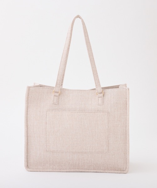 one after another NICE CLAUP（ワンアフターアナザーナイスクラップ）の「【LouLoumei】リボンチャームツイードトートバッグ（トートバッグ・レディース・ブラック/ピンクベージュ/アイボリー/ピンク・FREE）」の14枚目の写真