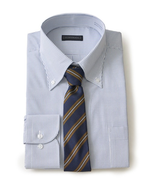 TETE HOMME(テットオム)の「形態安定 アソート T/Cドレスシャツ / ボタンダウン ビジネスシャツ(ビジネスシャツ・メンズ・ホワイト/グレー系1/ブルー/ホワイト系2/サックスブルー・MEDIUM/LARGE/X-LARGE)」の5枚目の写真