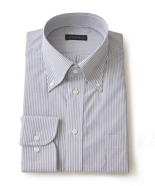 TETE HOMME(テットオム)の「形態安定 アソート T/Cドレスシャツ / ボタンダウン ビジネスシャツ(ビジネスシャツ・メンズ・ホワイト/グレー系1/ブルー/ホワイト系2/サックスブルー・MEDIUM/LARGE/X-LARGE)」の8枚目の写真