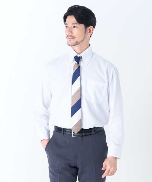 TETE HOMME(テットオム)の「形態安定 アソート T/Cドレスシャツ / ボタンダウン ビジネスシャツ(ビジネスシャツ・メンズ・ホワイト/グレー系1/ブルー/ホワイト系2/サックスブルー・MEDIUM/LARGE/X-LARGE)」の18枚目の写真
