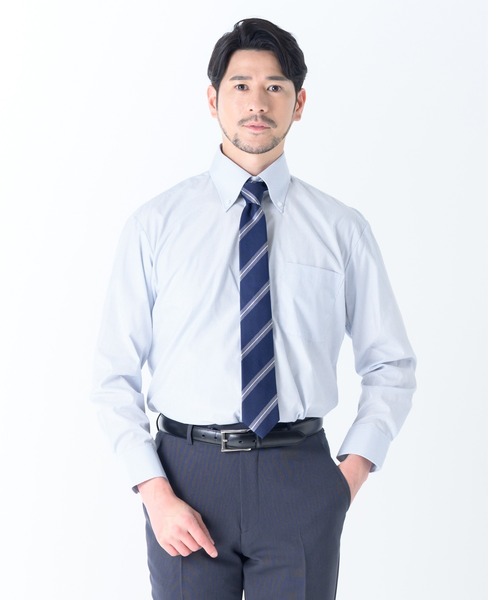 TETE HOMME(テットオム)の「形態安定 アソート T/Cドレスシャツ / ボタンダウン ビジネスシャツ(ビジネスシャツ・メンズ・ホワイト/グレー系1/ブルー/ホワイト系2/サックスブルー・MEDIUM/LARGE/X-LARGE)」の19枚目の写真