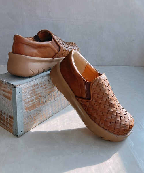 Noubel Voug Relax（ヌーベルヴォーグリラックス）の「厚底 編み込み スリッポンシューズ【2026新作】（スリッポン・レディース・ブラック/アイボリー/キャメル・M/S/LL/L）」の3枚目の写真