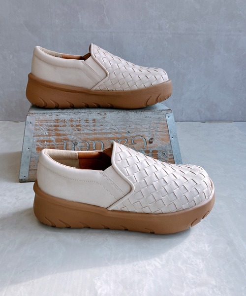 Noubel Voug Relax（ヌーベルヴォーグリラックス）の「厚底 編み込み スリッポンシューズ【2026新作】（スリッポン・レディース・ブラック/アイボリー/キャメル・M/S/LL/L）」の13枚目の写真