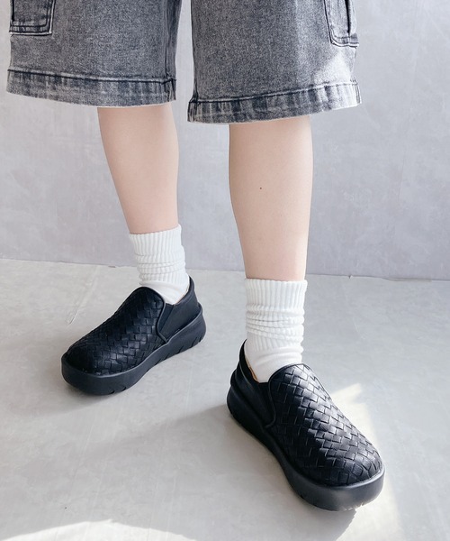 Noubel Voug Relax（ヌーベルヴォーグリラックス）の「厚底 編み込み スリッポンシューズ【2026新作】（スリッポン・レディース・ブラック/アイボリー/キャメル・M/S/LL/L）」の17枚目の写真