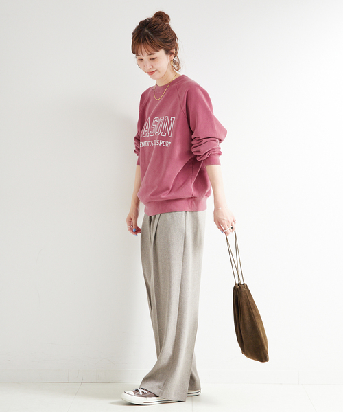 B.C STOCK(ベーセーストック)の「《追加》【WEB限定】athletic wear MASON / 別注 ロゴスウェット(スウェット・レディース・ブルー/ネイビー/グリーン/レッド・FREE)」の14枚目の写真