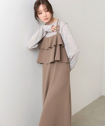 Bab（バブ）の「【選べるサイズ展開/イージージョーゼットシリーズ】イージージョーゼットティアードキャミワンピース（ワンピース）」