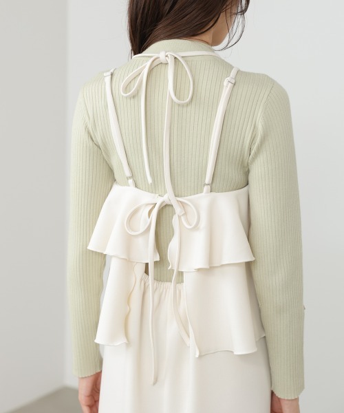 Bab（バブ）の「【選べるサイズ展開/イージージョーゼットシリーズ】イージージョーゼットティアードキャミワンピース（ワンピース・レディース・アイボリー/ブラック/モカ・S/M/L）」の16枚目の写真