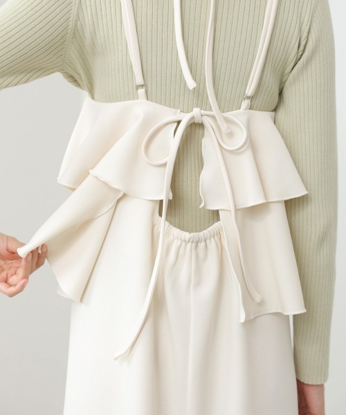 Bab（バブ）の「【選べるサイズ展開/イージージョーゼットシリーズ】イージージョーゼットティアードキャミワンピース（ワンピース・レディース・アイボリー/ブラック/モカ・S/M/L）」の17枚目の写真