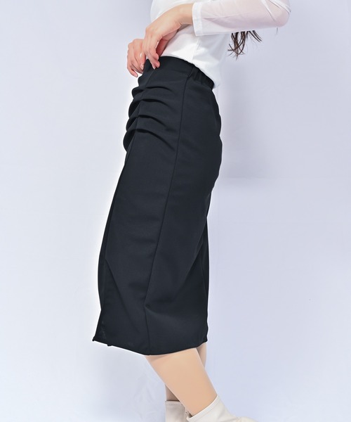 Alite cloth（アリーテクロス）の「ハイウエストスリットスカート（スカート・レディース・ブラック/アイボリー・M/L）」の7枚目の写真