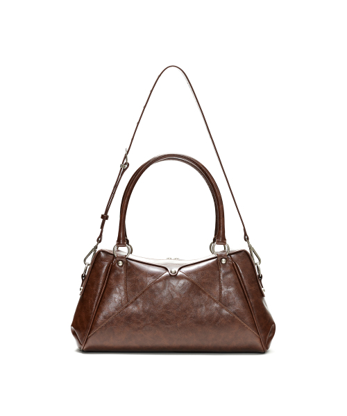 Faux Leather M.O.S Bag, BROWN（メッセンジャーバッグ 