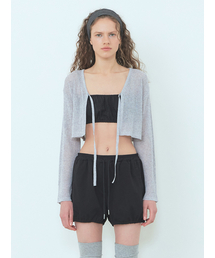 Linen Strap Knit Cardigan Light Grey